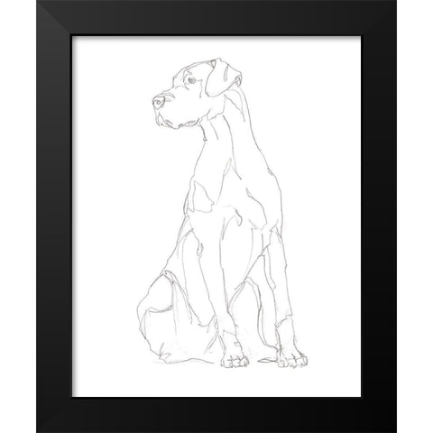 Dog Contour II Black Modern Wood Framed Art Print by Harper, Ethan