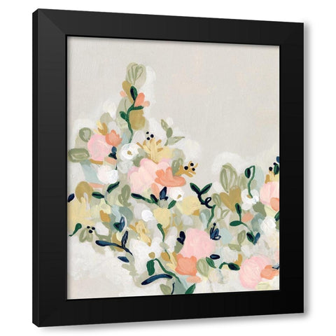 Blushing Blooms II Black Modern Wood Framed Art Print by Vess, June Erica