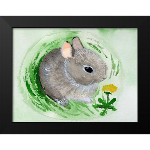 Baby Spring Animals VI Black Modern Wood Framed Art Print by Ludwig, Alicia