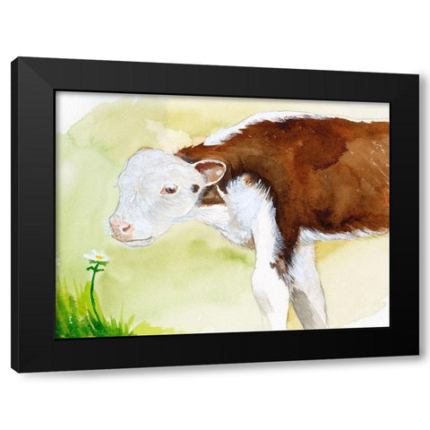 Baby Spring Animals VII Black Modern Wood Framed Art Print with Double Matting by Ludwig, Alicia
