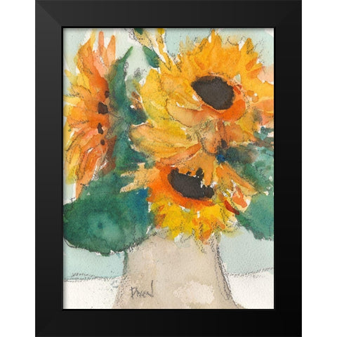 Rustic Sunflowers I Black Modern Wood Framed Art Print by Dixon, Samuel