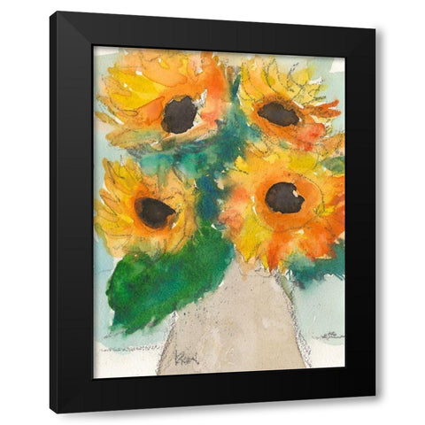Rustic Sunflowers II Black Modern Wood Framed Art Print by Dixon, Samuel
