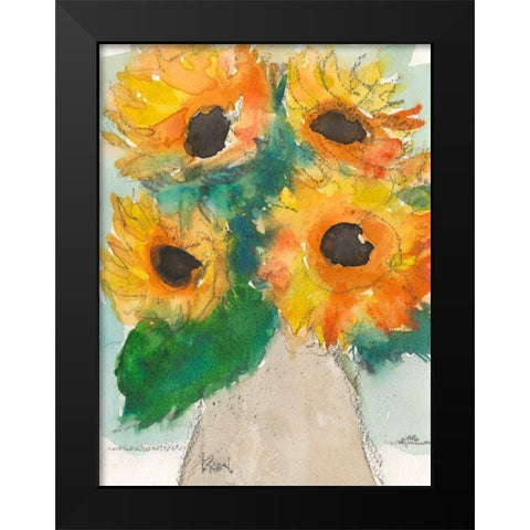 Rustic Sunflowers II Black Modern Wood Framed Art Print by Dixon, Samuel