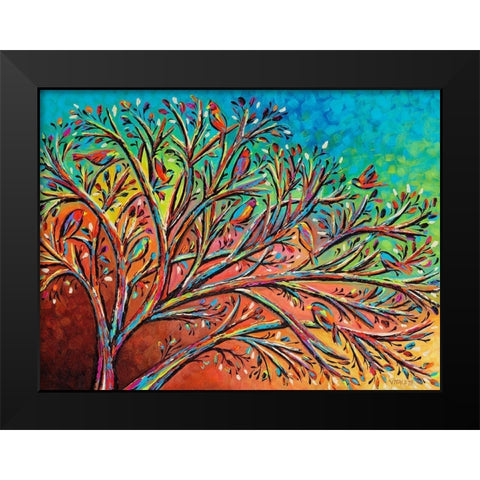 Sunrise Treetop Birds II Black Modern Wood Framed Art Print by Vitaletti, Carolee