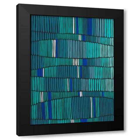 Teal Tribal II Black Modern Wood Framed Art Print by Moore, Regina