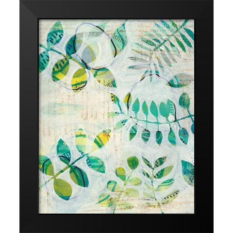 Leaf Relics II Black Modern Wood Framed Art Print by Moore, Regina