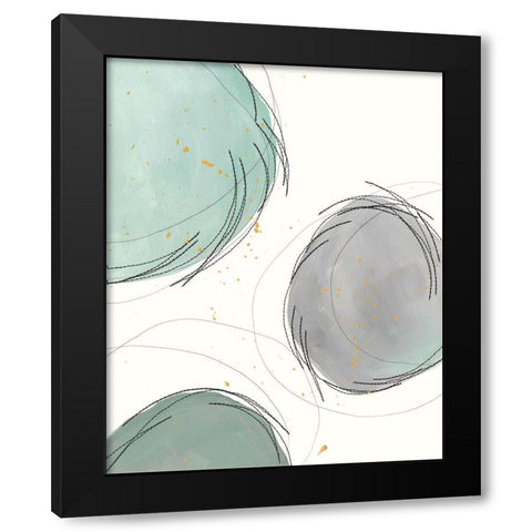 Encircled Orbits I Black Modern Wood Framed Art Print by Moore, Regina