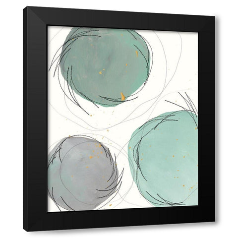 Encircled Orbits II Black Modern Wood Framed Art Print by Moore, Regina