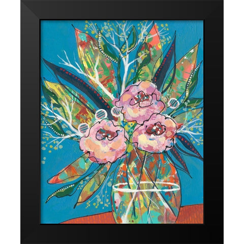 Tumultuous Bouquet I Black Modern Wood Framed Art Print by Moore, Regina