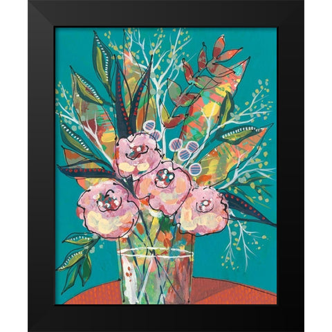 Tumultuous Bouquet II Black Modern Wood Framed Art Print by Moore, Regina