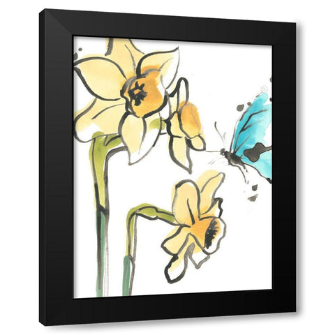 Ink Wash Garden I Black Modern Wood Framed Art Print by Vess, June Erica