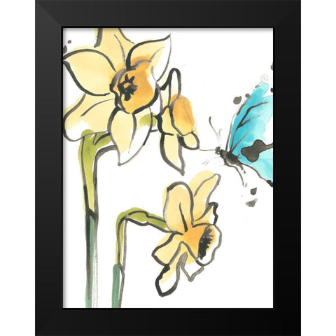 Ink Wash Garden I Black Modern Wood Framed Art Print by Vess, June Erica