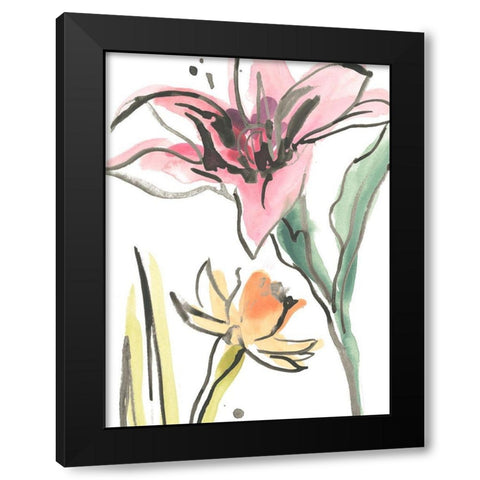 Ink Wash Garden II Black Modern Wood Framed Art Print by Vess, June Erica
