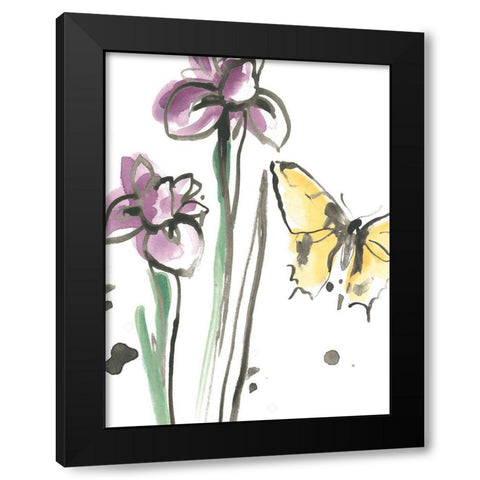 Ink Wash Garden IV Black Modern Wood Framed Art Print with Double Matting by Vess, June Erica