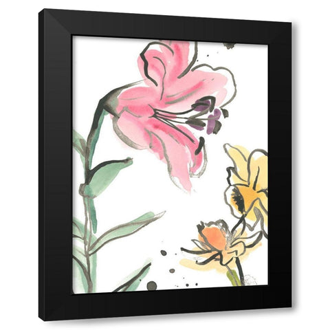Ink Wash Garden V Black Modern Wood Framed Art Print with Double Matting by Vess, June Erica