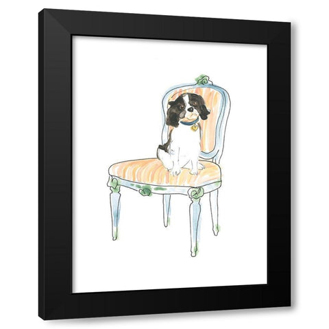 Petite Chien I Black Modern Wood Framed Art Print with Double Matting by Vess, June Erica