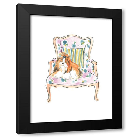Petite Chien II Black Modern Wood Framed Art Print by Vess, June Erica