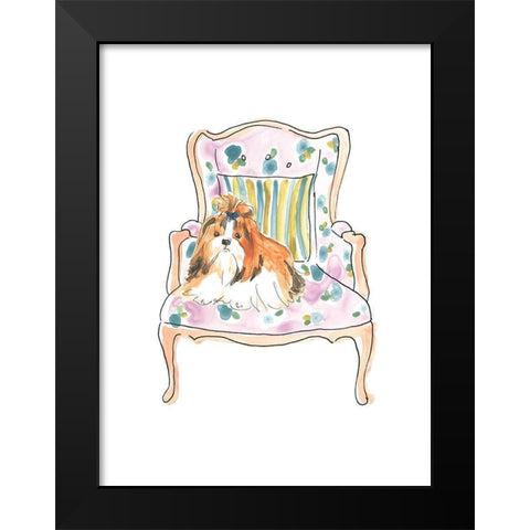 Petite Chien II Black Modern Wood Framed Art Print by Vess, June Erica