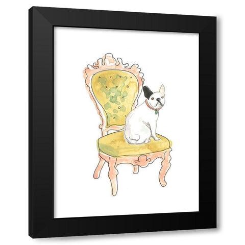 Petite Chien IV Black Modern Wood Framed Art Print by Vess, June Erica