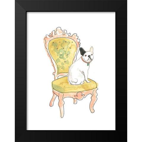 Petite Chien IV Black Modern Wood Framed Art Print by Vess, June Erica