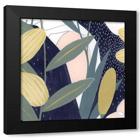 Flores Noche VI Black Modern Wood Framed Art Print with Double Matting by Popp, Grace