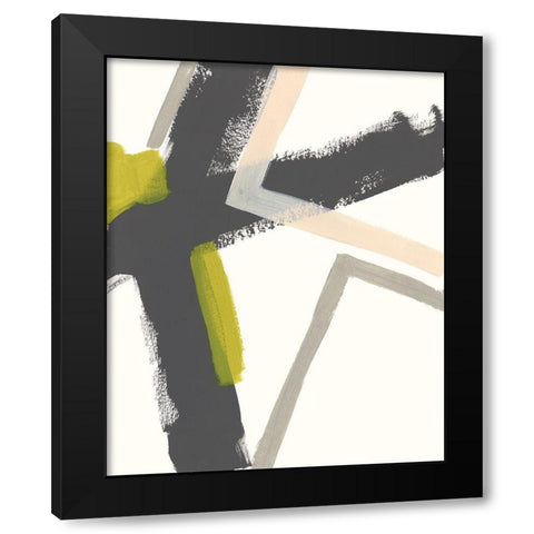 Linear Pulse I Black Modern Wood Framed Art Print with Double Matting by Vess, June Erica