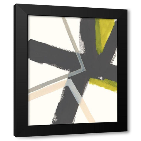 Linear Pulse II Black Modern Wood Framed Art Print with Double Matting by Vess, June Erica