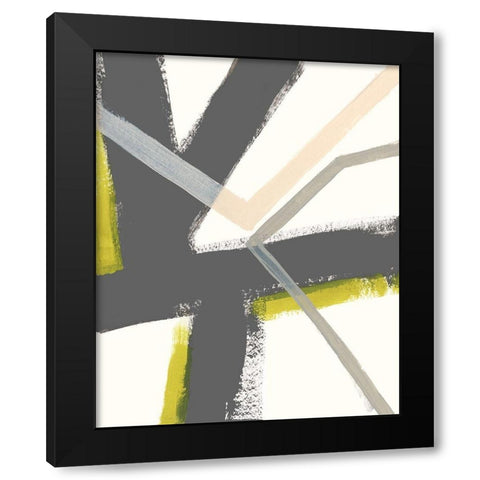 Linear Pulse III Black Modern Wood Framed Art Print with Double Matting by Vess, June Erica