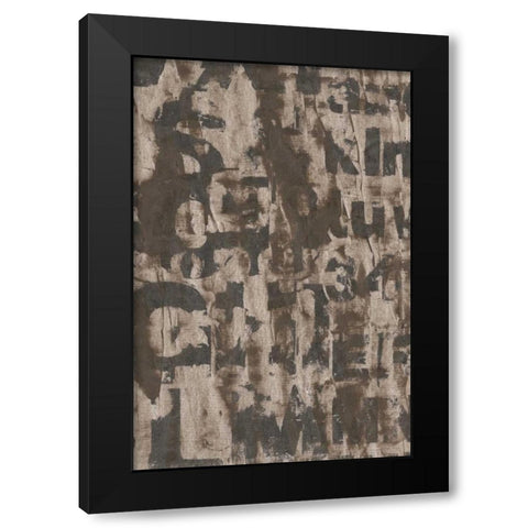 Letters in Stone II Black Modern Wood Framed Art Print with Double Matting by Vision Studio