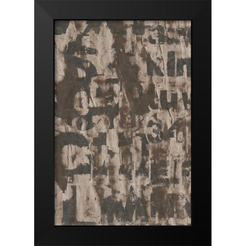 Letters in Stone II Black Modern Wood Framed Art Print by Vision Studio