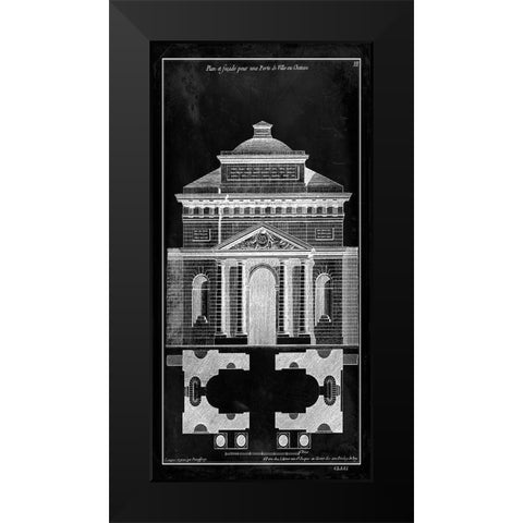 Custom Palace Facade Blueprint I (SUN) Black Modern Wood Framed Art Print by Vision Studio