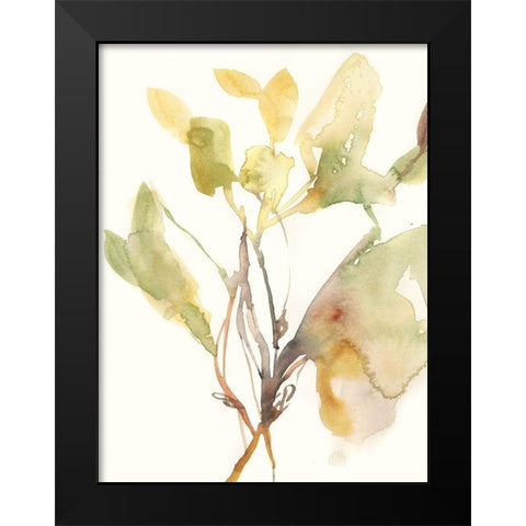 Ebbing Leaves I Black Modern Wood Framed Art Print by Goldberger, Jennifer