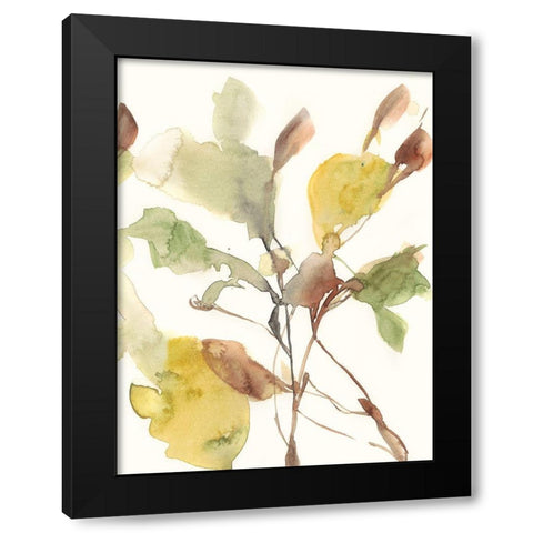 Ebbing Leaves II Black Modern Wood Framed Art Print by Goldberger, Jennifer