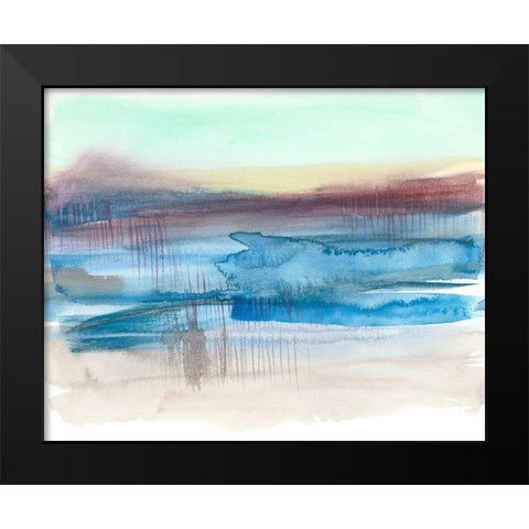 Burgundy Horizon I Black Modern Wood Framed Art Print by Goldberger, Jennifer
