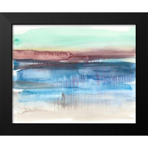 Burgundy Horizon II Black Modern Wood Framed Art Print by Goldberger, Jennifer