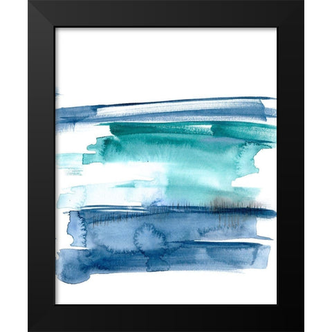 Teal Inside I Black Modern Wood Framed Art Print by Goldberger, Jennifer