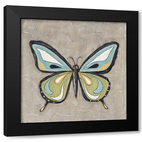 Graphic Spring Butterfly I Black Modern Wood Framed Art Print by Reynolds, Jade
