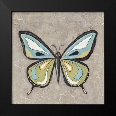 Graphic Spring Butterfly I Black Modern Wood Framed Art Print by Reynolds, Jade