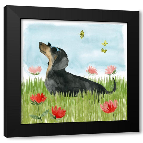 Park Pup I Black Modern Wood Framed Art Print with Double Matting by Popp, Grace