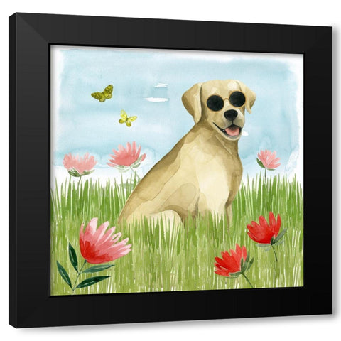Park Pup II Black Modern Wood Framed Art Print with Double Matting by Popp, Grace