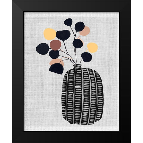 Decorated Vase with Plant III Black Modern Wood Framed Art Print by Wang, Melissa