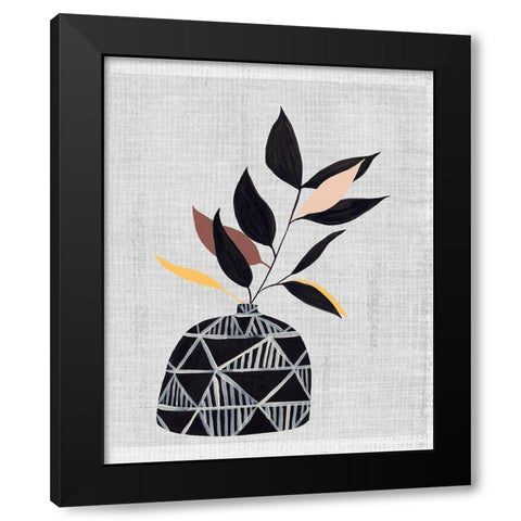 Decorated Vase with Plant IV Black Modern Wood Framed Art Print with Double Matting by Wang, Melissa