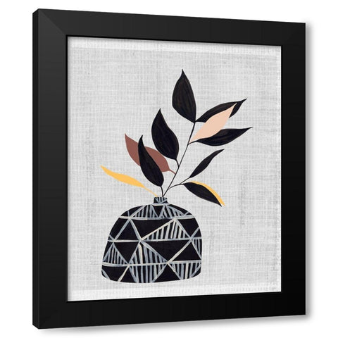 Decorated Vase with Plant IV Black Modern Wood Framed Art Print by Wang, Melissa