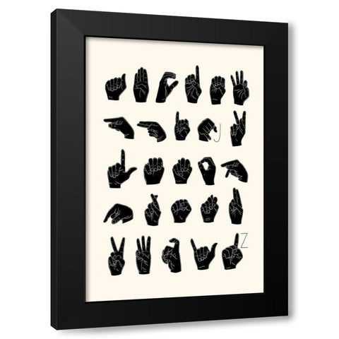 Sign Language I Black Modern Wood Framed Art Print with Double Matting by Scarvey, Emma