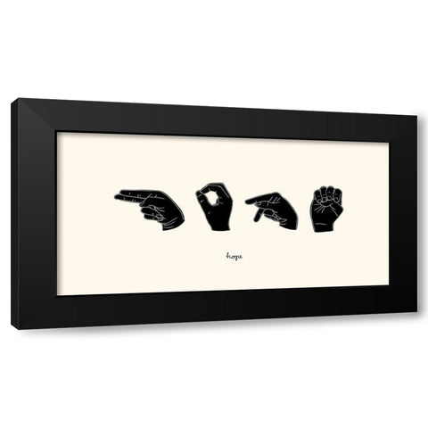 Sign Language II Black Modern Wood Framed Art Print by Scarvey, Emma