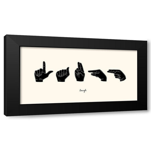 Sign Language III Black Modern Wood Framed Art Print by Scarvey, Emma