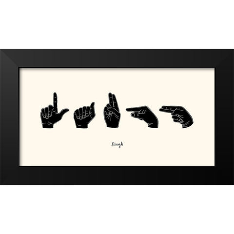 Sign Language III Black Modern Wood Framed Art Print by Scarvey, Emma