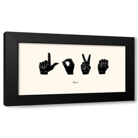 Sign Language IV Black Modern Wood Framed Art Print with Double Matting by Scarvey, Emma