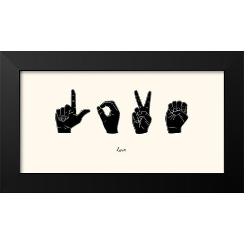 Sign Language IV Black Modern Wood Framed Art Print by Scarvey, Emma