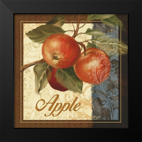 Fruit Illustration I Black Modern Wood Framed Art Print by White, Abby